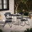 80cm Black Square Rattan Folding Table 4 Folding Chairs 6