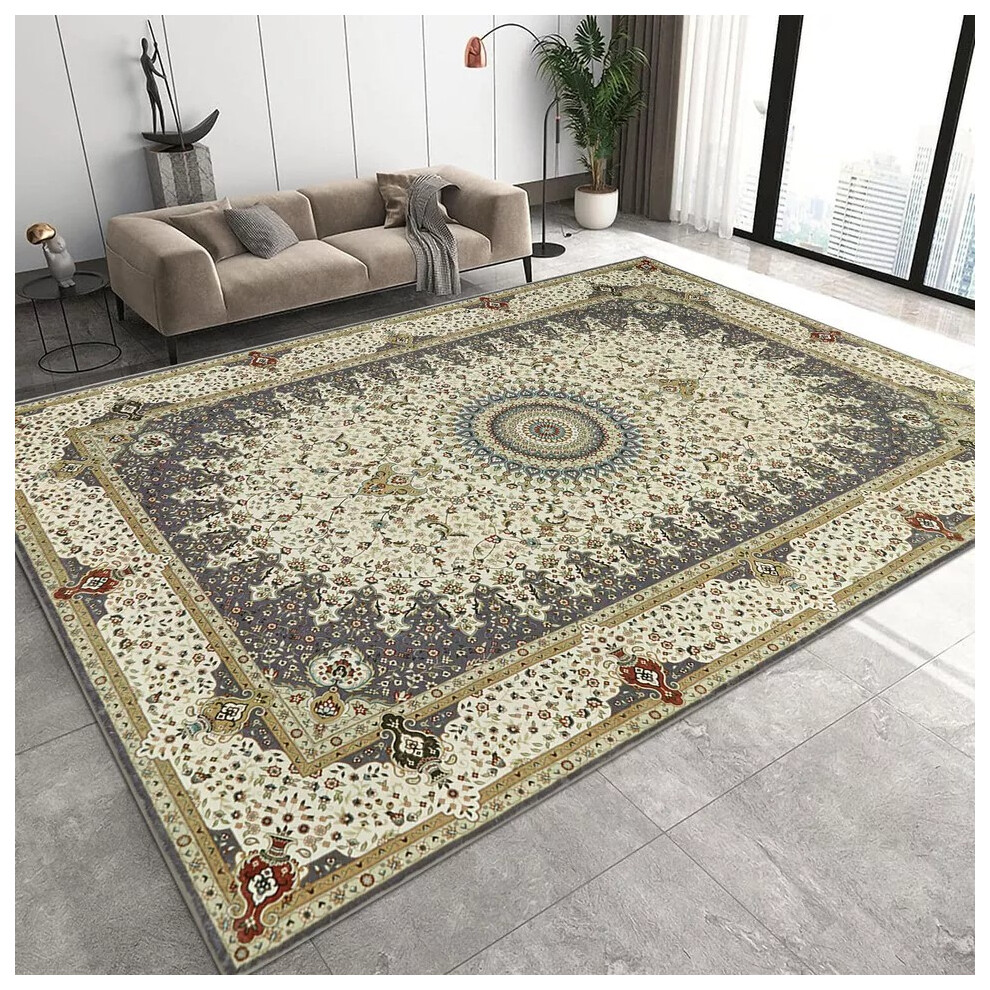 (Willow Grey, 200 X 290 cm-Living Room Rug) Extra Large Rugs Traditional Carpets for Living Room Bedroom