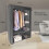 Canvas Wardrobe Organizer - Double - Grey 2