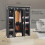 Canvas Wardrobe Organizer  - Triple - Black 2