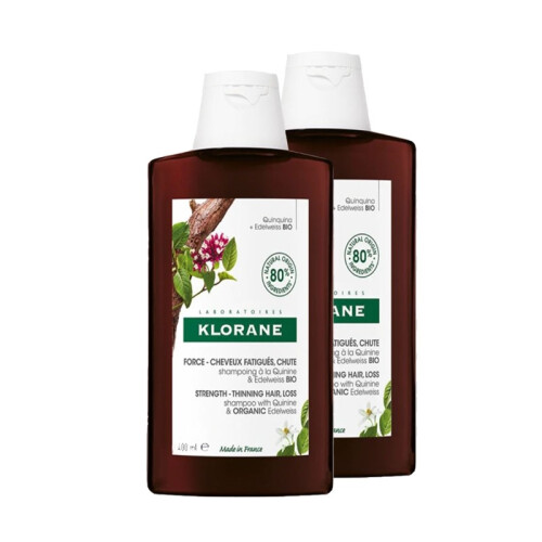 Klorane Klorane Shampoo With Quinine And Edelveiss Bio 2x400ml