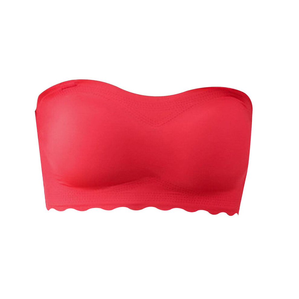 (Red, 2XL) Fabulous One Strapless Bra ,plus Size Strapless Invisible Pushl Up Bra (m-7xl Large,red, Black, Apricot) Up To 59% Er