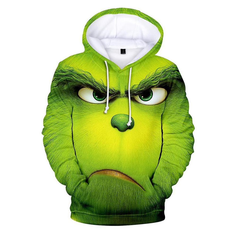 (XL) Christmas Grinch Hoodie Men Women Casual Hooded Pullover Sweatshirt Friends Xmas Gift Xsr