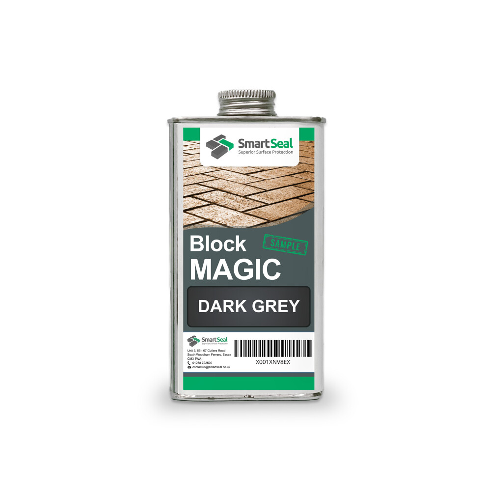 (Dark Grey, 150ML Sample) Smartseal Block Magic - Re-Colouring Block Paving Sealer. Superior to Concrete Paint, Transform Old Driveways - Easy to Apply