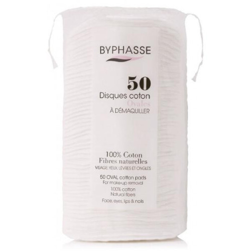 Oval makeup remover cotton discs Byphasse 50 units