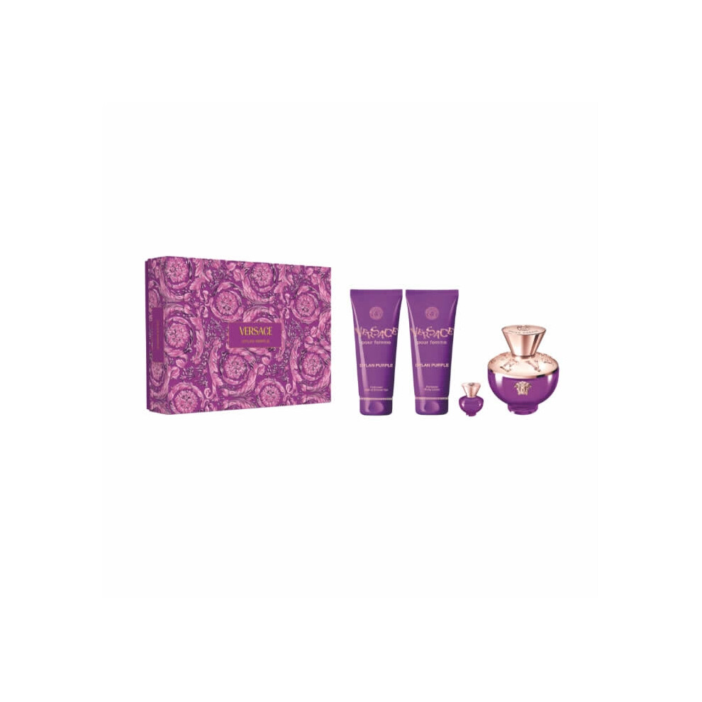 Versace Dylan Purple Eau De Perfume Spray 100ml Set 4 Pieces 2024