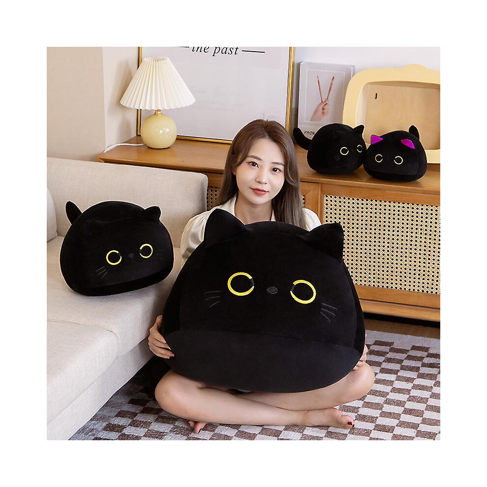 (9cm-70cm Kawaii Big Size Plush Cat Pillow Round Black Cat Bed Cushion Sleeping Toys Stuffed Soft Animal Dolls Kids Birth) 9cm-70cm Kawaii Big Size Plush Cat Pillow Round Black Cat Bed Cushion Sleeping Toys Stuffed Soft Animal Dolls Kids Birthday Gif
