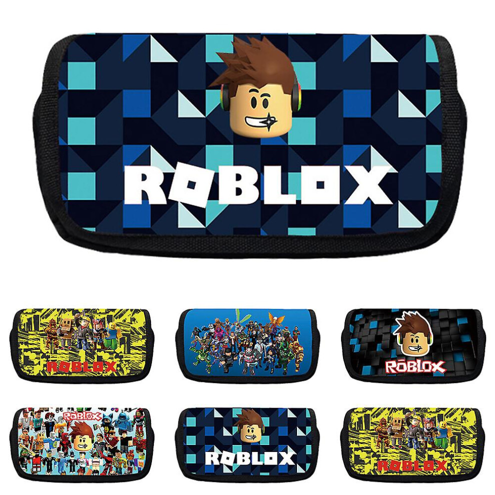 (B) Roblox Game Large Capacity Pencil Case Double Layer Pencil Case Pouch Pen Organizer Stationery Bag Kids Boys Girls School Student