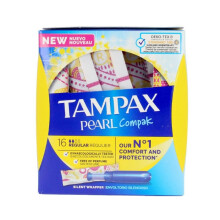 Tampons - TAMPAX - Pearl Regular - 18 eenheden - Hypoallergeen - Gemiddelde stroom - Zakje