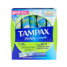 Tampones - TAMPAX - Pearl Super - Hipoalergênico - 18 unidades - Fluxo médio