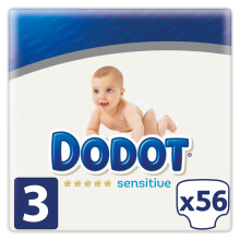 DODOT Sensitive Taille 3 - Couches 6-10 kg - Pack de 56