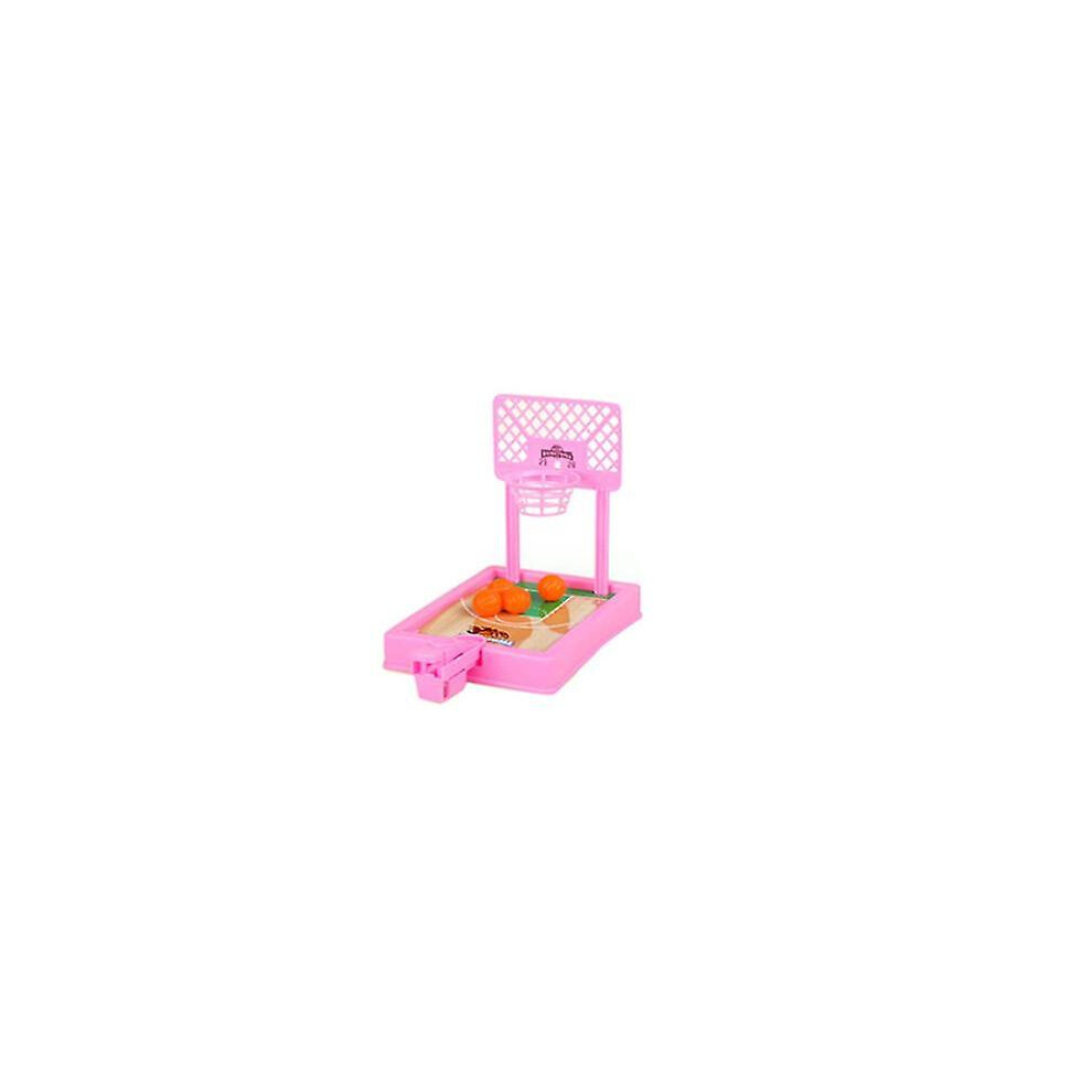 (Pink) Basketball Shooting Game Toy Desktop Table Basketball Games With Basketball Court Pink