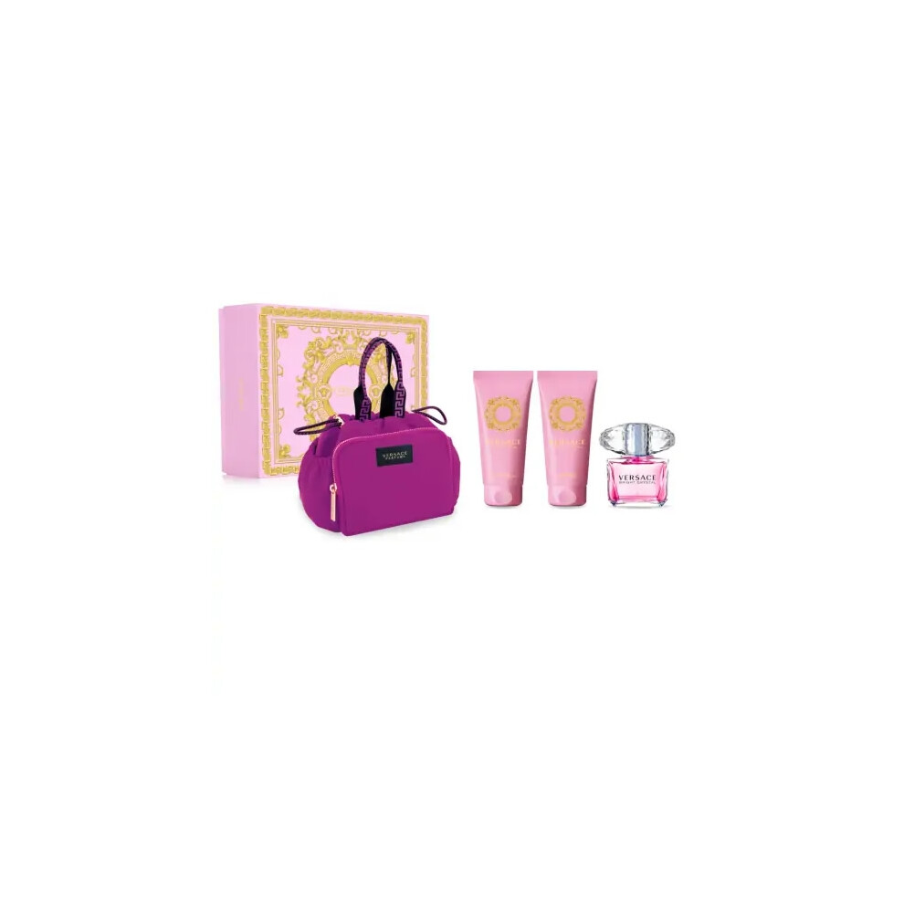 Versace Bright Crystal Eau De Toilette Spray 90ml Set 4 Pieces