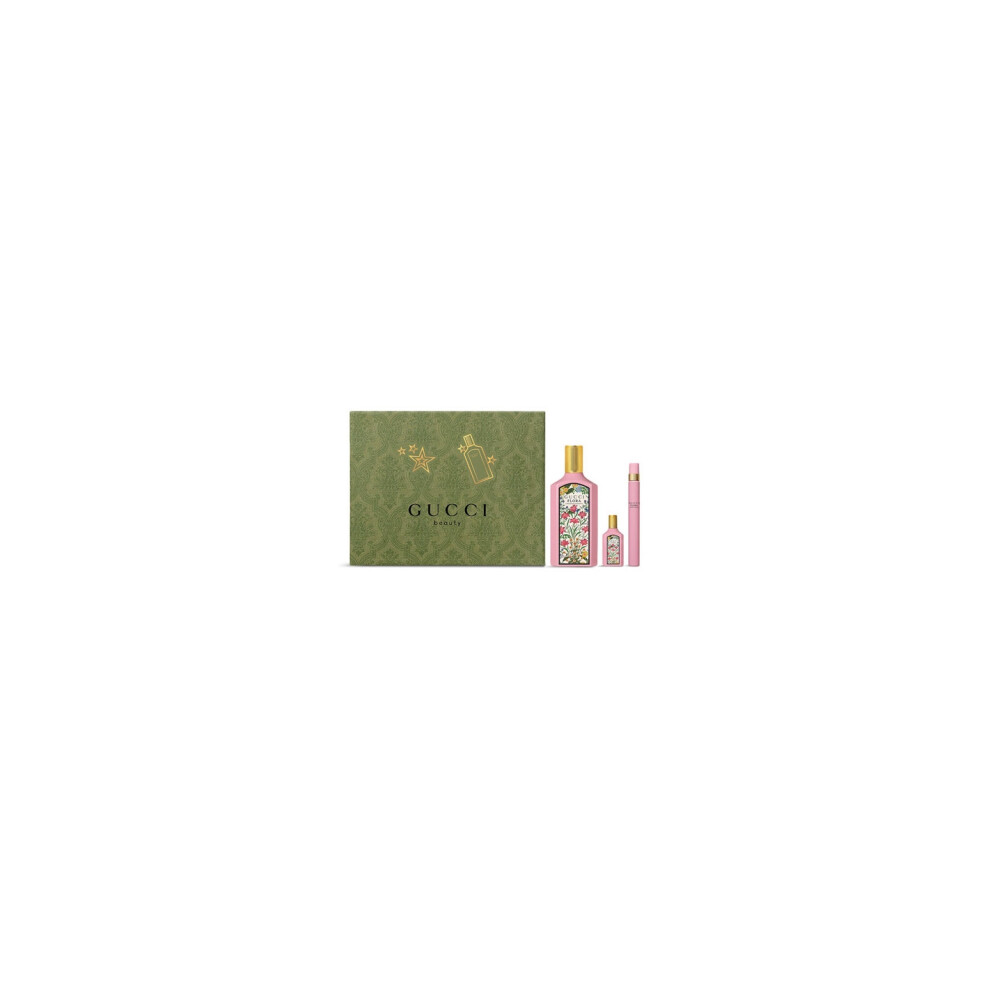 Set Gucci Flora Gorgeous Gardenia Edp 100ml Edp 10ml Mini@