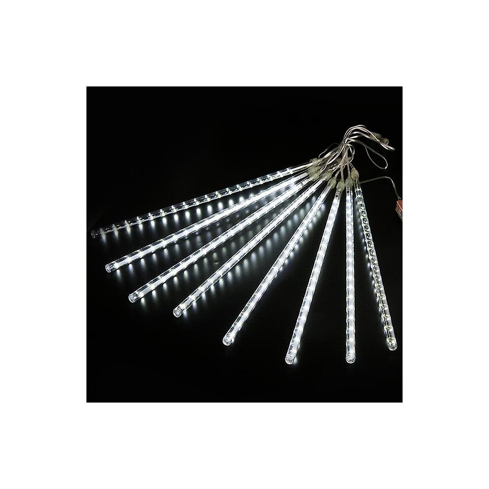 () Led Meteor Shower Rain Lights Waterproof Falling Raindrop Fairy String For Christmas Holiday Party Patio Decor 30Cm White/Light