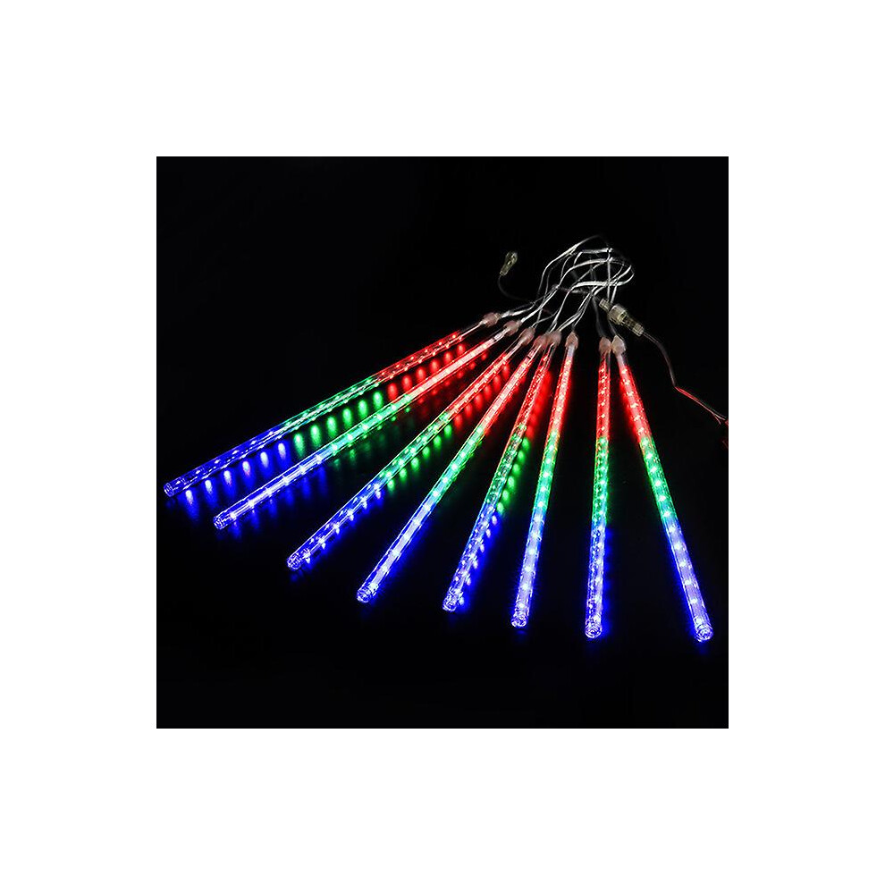 (Multicolor) Led Meteor Shower Rain S Waterproof Falling Raindrop Fairy String For Christmas Holiday Party Patio Decor 30Cm Light