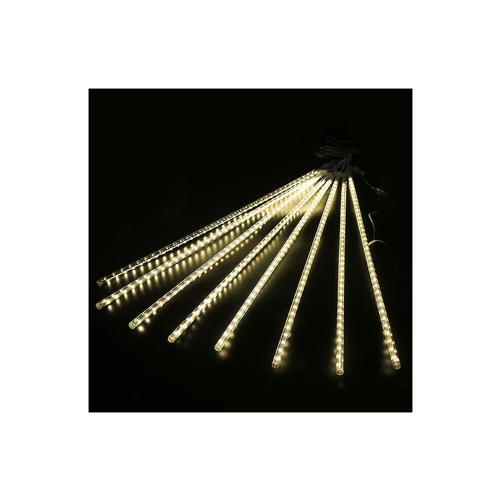 (Warm ) Led Meteor Shower Rain Lights Waterproof Falling Raindrop Fairy String For Christmas Holiday Party Patio Decor 30Cm White/Light