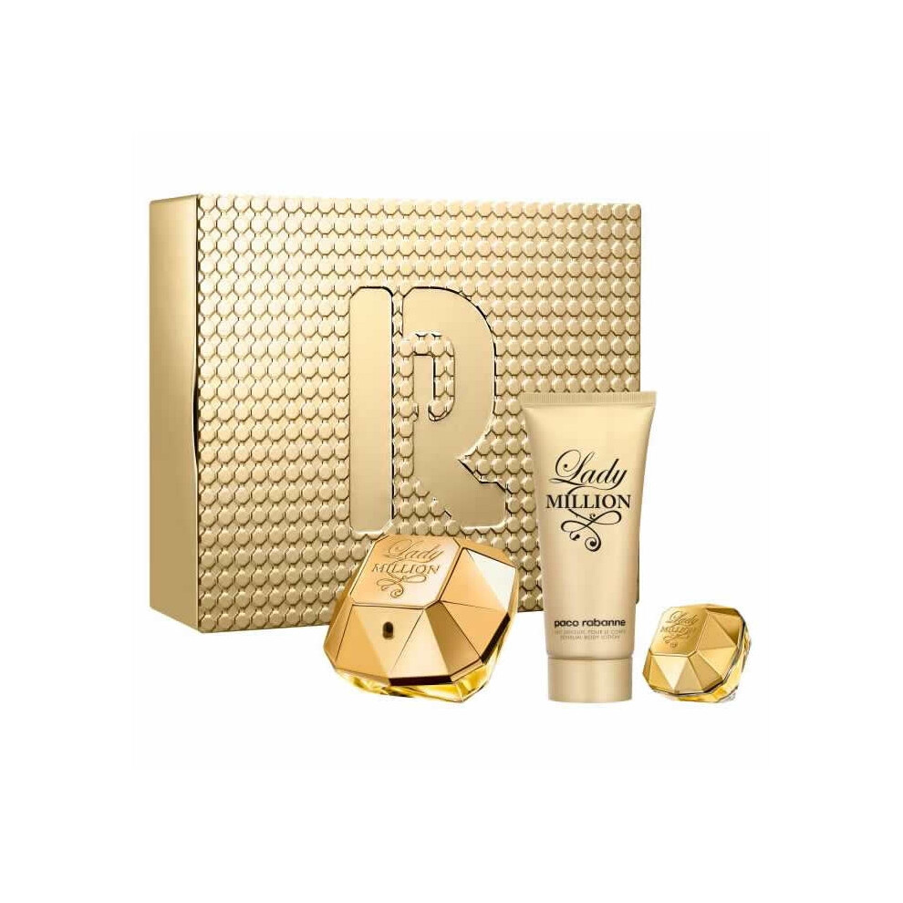 Paco Rabanne Lady Million Eau De Parfum Spray 80ml Set 3 Pieces