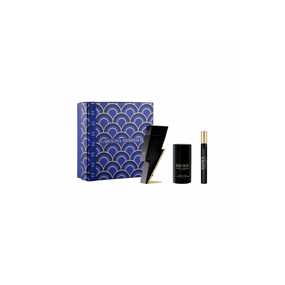 Carolina Herrera Bad Boy Eau De Toilette Spray 100Ml Set 3 Pieces