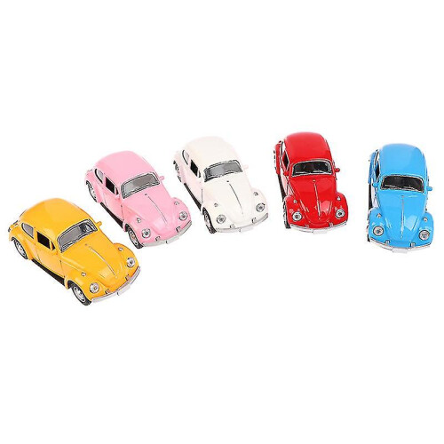 (White) Retro Beetle Diecast Pull Back Car Model Toy For Children Gift Decor Figurines 2
