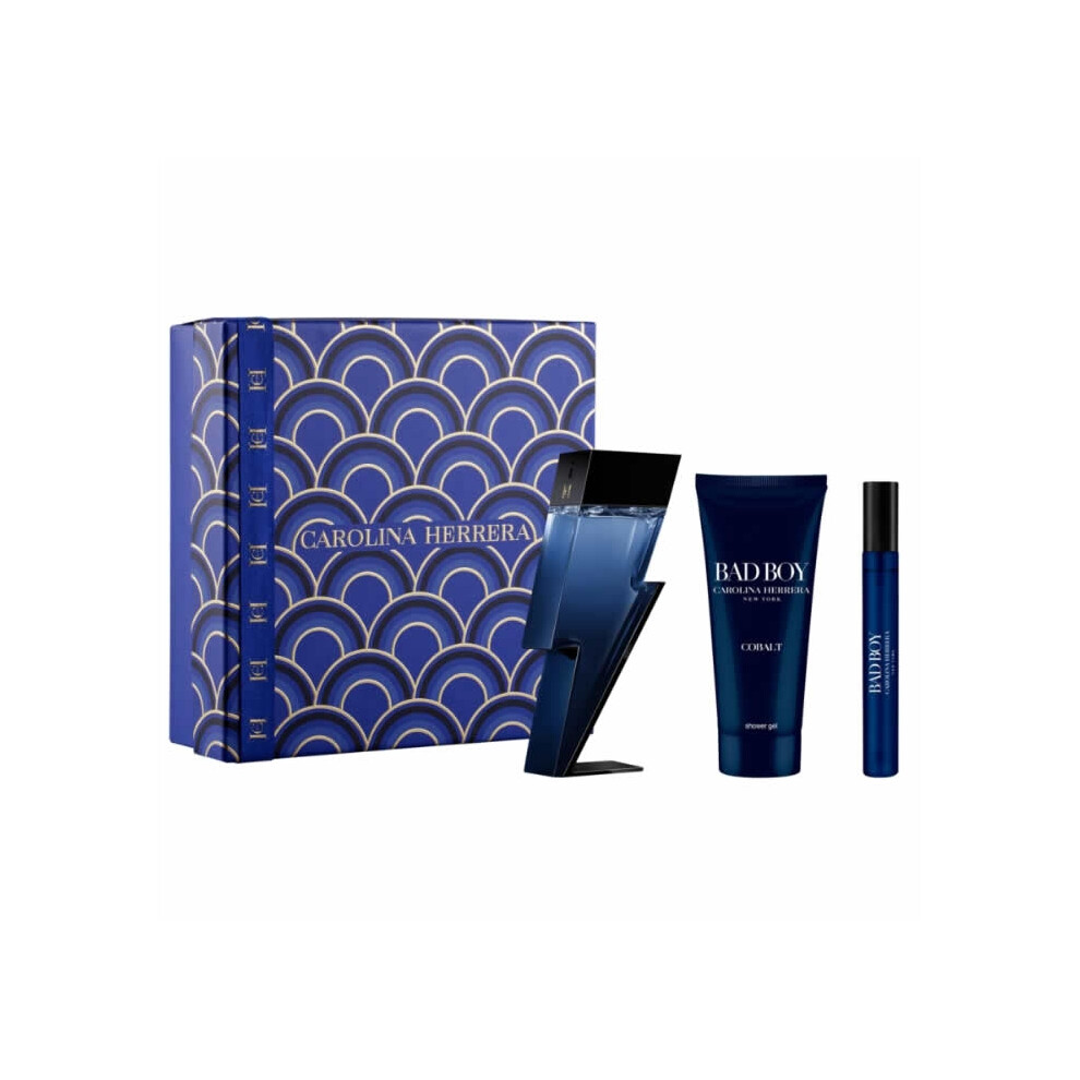 Carolina Herrera Bad Boy Cobalt Eau De Perfume Spray 100ml Set 3 Pieces