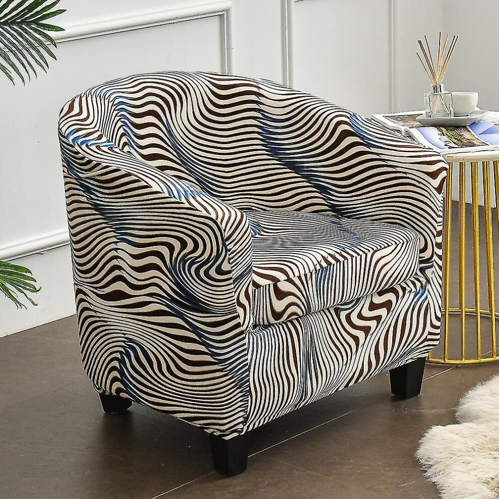 (Striped Coffee) Armchair Chair Sofa Cover Living Room Chair Seat Slipcover Gray/Beige/Blue