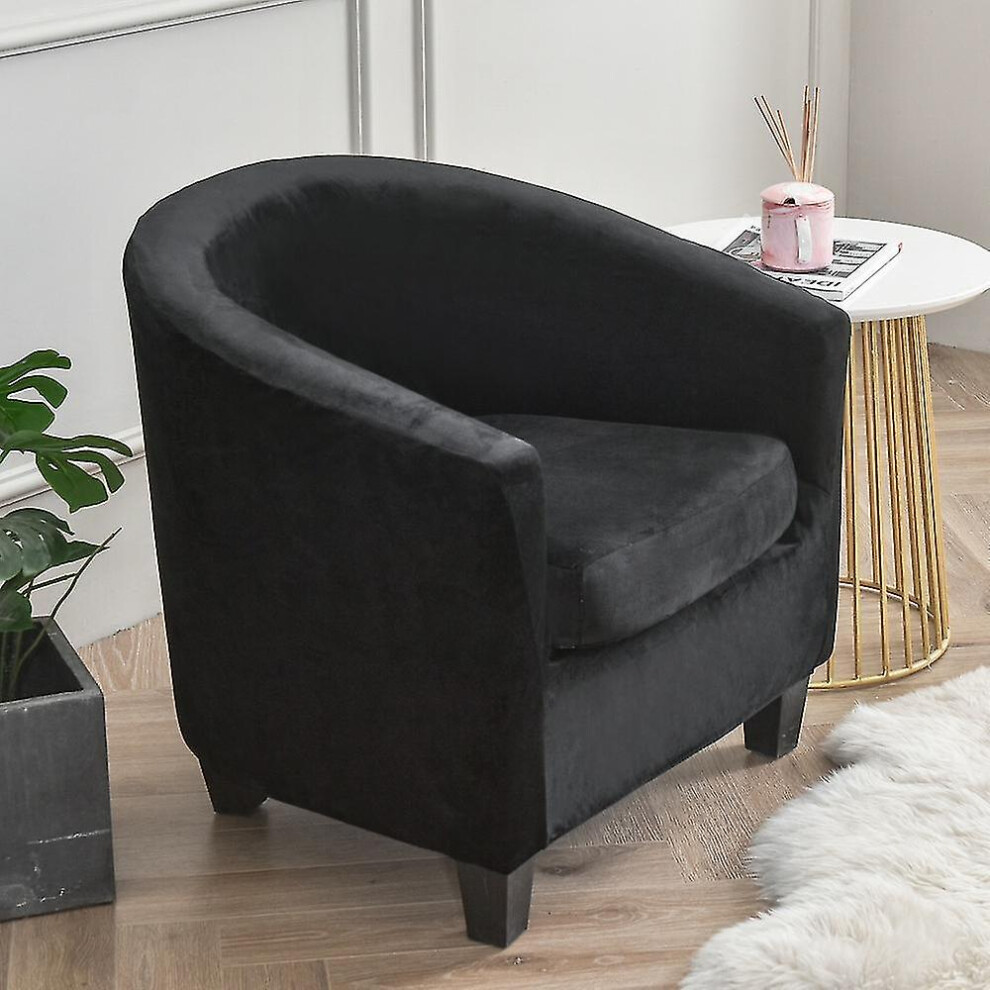 (Black) Armchair Chair Sofa Cover Living Room Chair Seat Slipcover Black