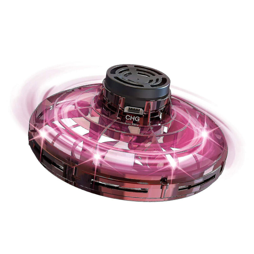 (Red) Hand Operated Mini Drones, Fidget Flying Spinner With Lights, Ufo Drone Flying Toys, Cool Stuff Gadgets