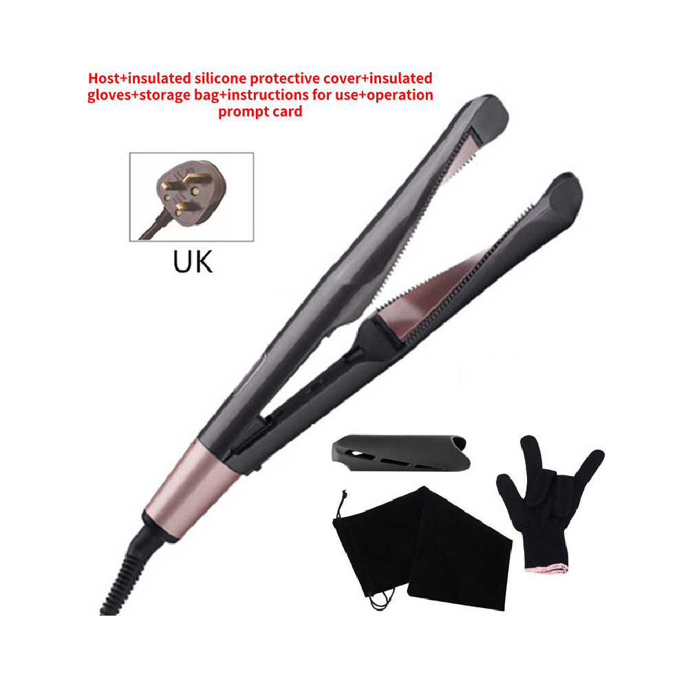 (UK) Curler Hair Straightener 2 In 1 Spiral Wave Curling Iron Hair Straighteners