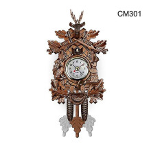 (O) Cuckoo Clock Wall Clock Handicraft Vintage Wooden Cuckoo Tree House Clock Compatible Bedroom Living Room School Office