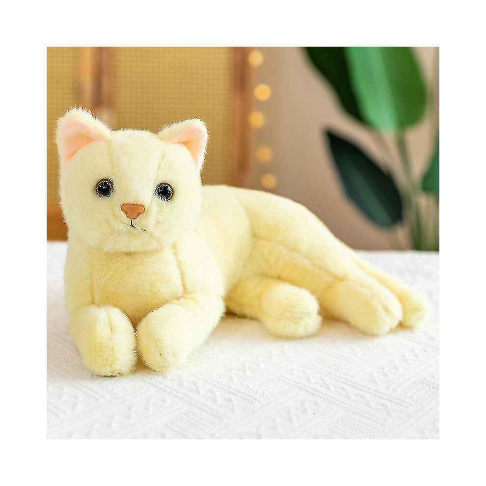 (Yellow) 30Cm Cute Plush Cat Doll Toy Simulation Stuffed Cats Toys For Boy Girl Gifts Yellow