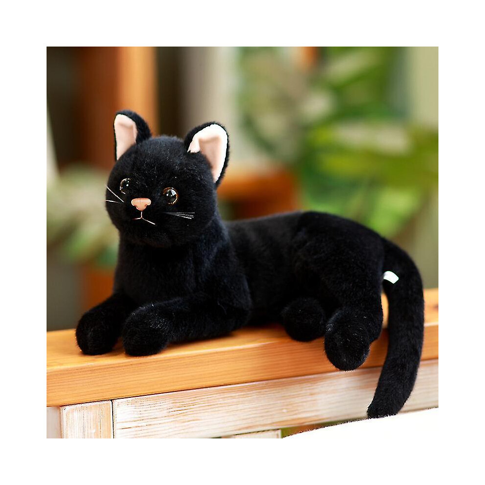 (Black) 30Cm Cute Plush Cat Doll Toy Simulation Stuffed Cats Toys For Boy Girl Gifts Black