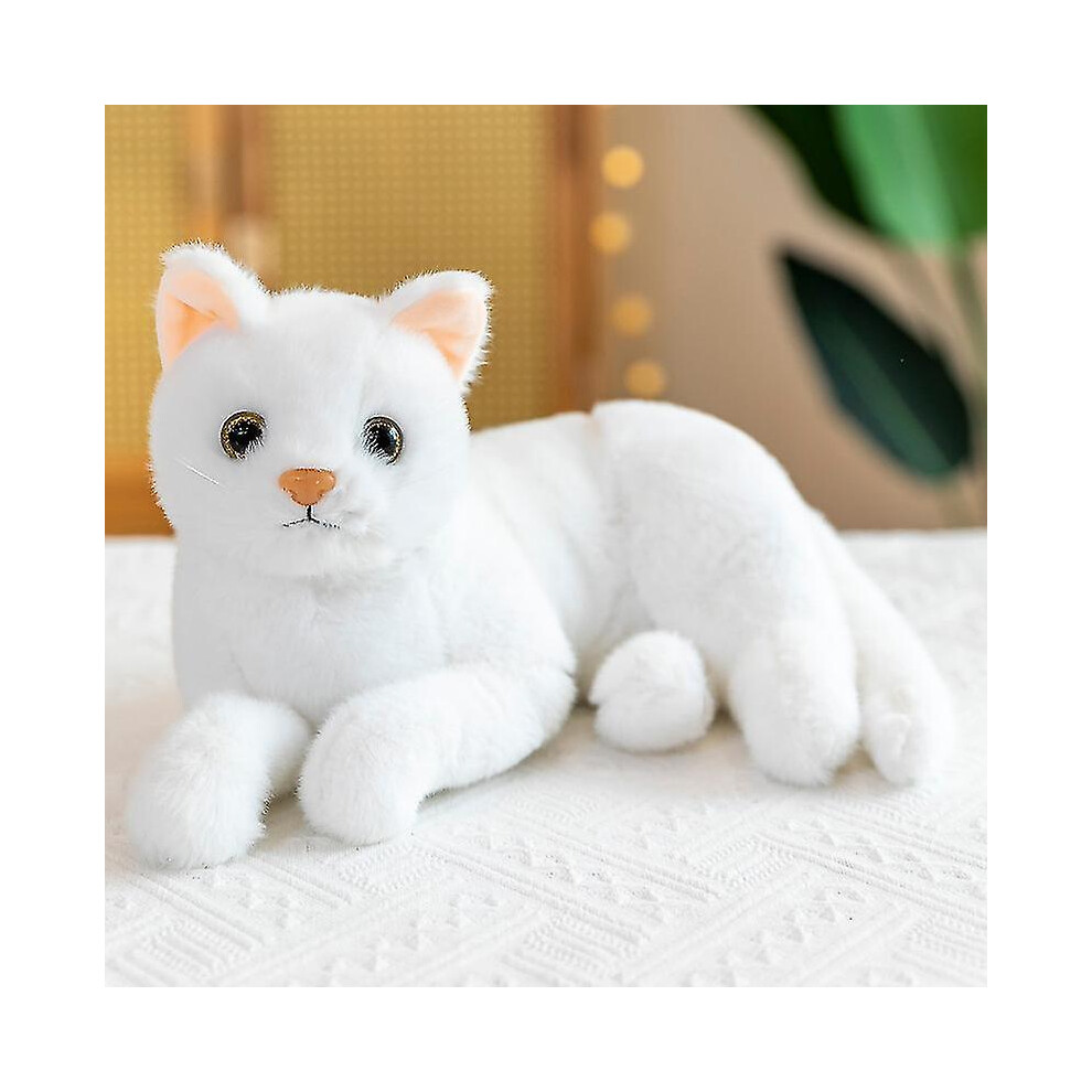 (White) 30Cm Cute Plush Cat Doll Toy Simulation Stuffed Cats Toys For Boy Girl Gifts White