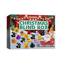 (A) 24pcs Christmas Advent Calendar Toy Box Set Cute Rubber Duck
