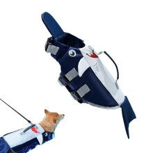 (L) Dog Life Vest For Swimming Shark Pet Adjustable Swimsuit Blue Comfortable Dog Swimwear Cute Life Vest For Swimming Water