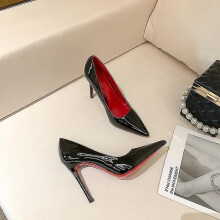 (black 8cm, 37) Women Red Sole Pumps New Sexy Bottom Pointed Toe Black Thin High Heel Shoes 8cm 10cm 6cm Shallow Sexy Wedding Shoe