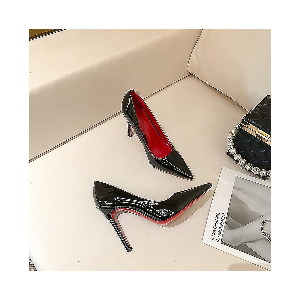 (black 8cm, 41) Women Red Sole Pumps New Sexy Bottom Pointed Toe Black Thin High Heel Shoes 8cm 10cm 6cm Shallow Sexy Wedding Shoe