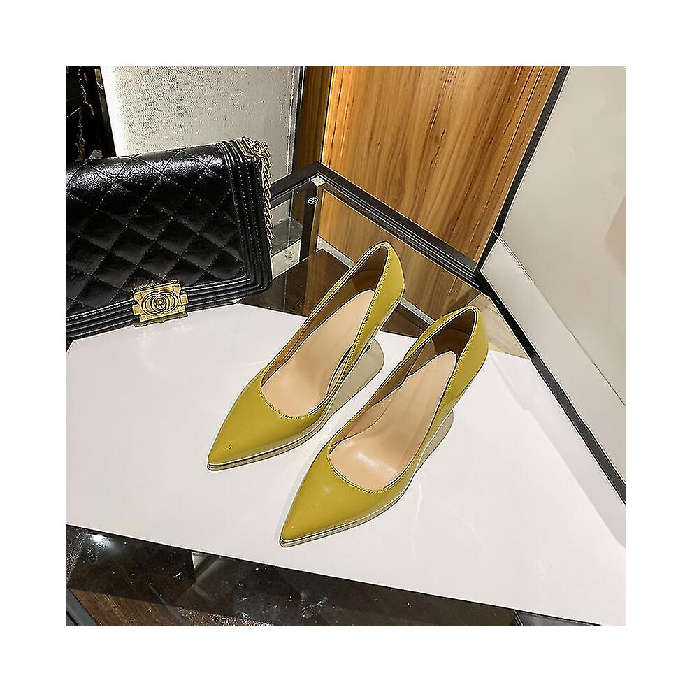 (Yellow 6Cm, 43) Women Red Sole Pumps New Sexy Bottom Pointed Toe Black Thin High Heel Shoes 8Cm 10Cm 6Cm Shallow Sexy Wedding Shoe Black,Red,Yellow