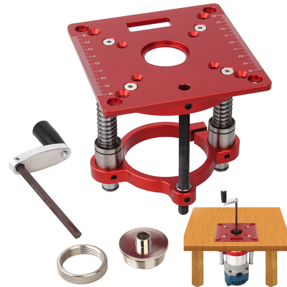 Precision Router Lift Kit With Router Table Insert Plate Max Lifting 70Mm Woodworking Engraving Diy Tools For 64-66Mm Diameter Motors 6935462225811