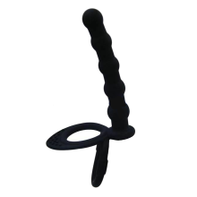 (Black-Model D) Black Cock Anal Vibrator Male Testicle Penis Ring Men