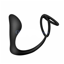 (Black-Model B) Black Cock Anal Vibrator Male Testicle Penis Ring Men
