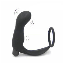 (Black-Model H) Black Cock Anal Vibrator Male Testicle Penis Ring Men