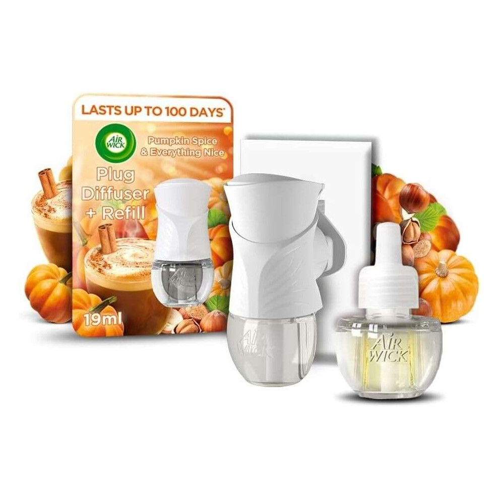 Air Wick Plug In Diffuser & Refill Kit Pumpkin Spice & Everything Nice