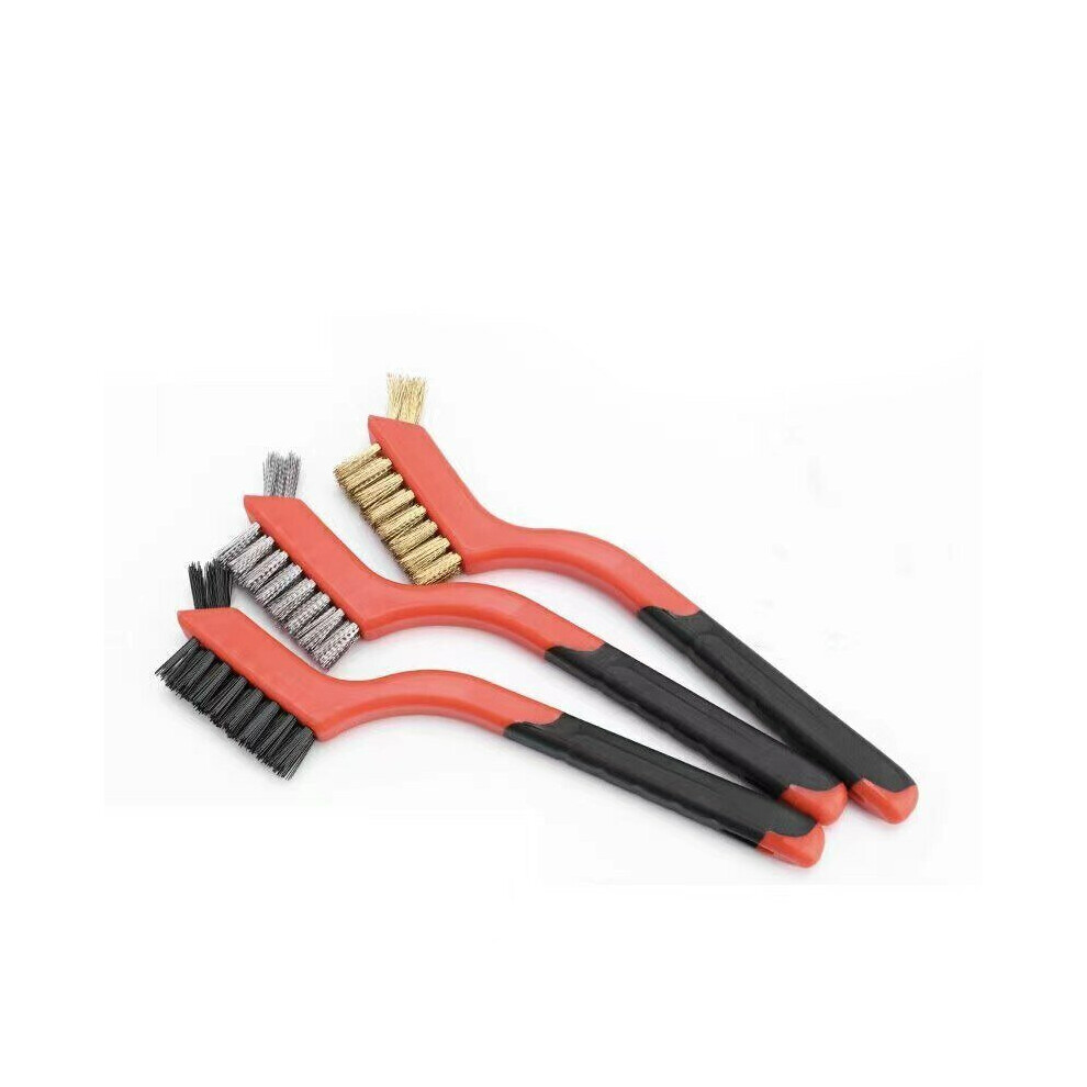3 Packs Wire Cleaning Brush Stainless Steel/Brass/Nylon Bristles Brush Polishing Rust Remover Kitchen Stove Sink Scrubbing Cleaning Tool 6935462223244