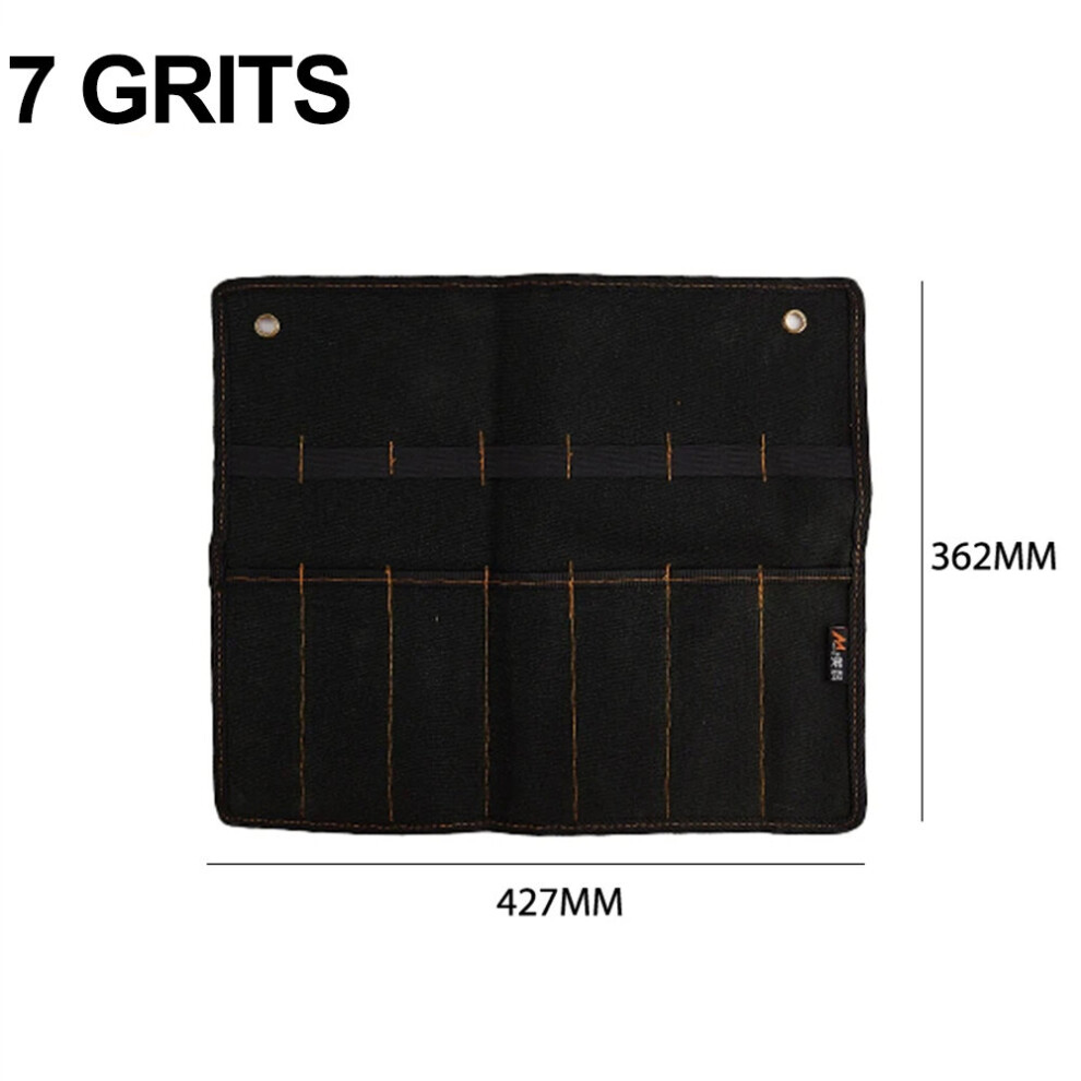(7 Holes) Chisel Carrying Case Canvas Pocket Tool Roll Holder Wrench Pouch Organizer For Knife Hammers Gouges Carpenter 6935462223176