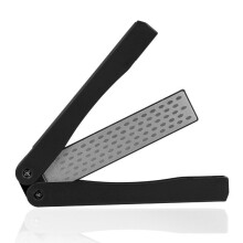 (Black) DMD Portable Double Side Grindstone Professional Kitchen Sharpener for Pocket Folding Knife Sharpening Stone Sharpener Diamond