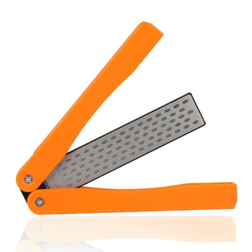 (Orange) DMD Portable Double Side Grindstone Professional Kitchen Sharpener for Pocket Folding Knife Sharpening Stone Sharpener Diamond