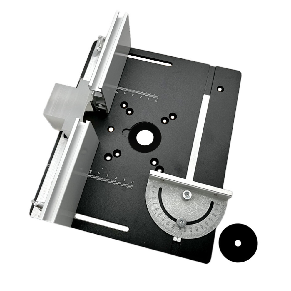 (A) C8 Aluminium Ally Woodworking Router Table Insert Plate Miter Gauge Workbenches Wood Router Trimmer Engraving Machine 6935462222964