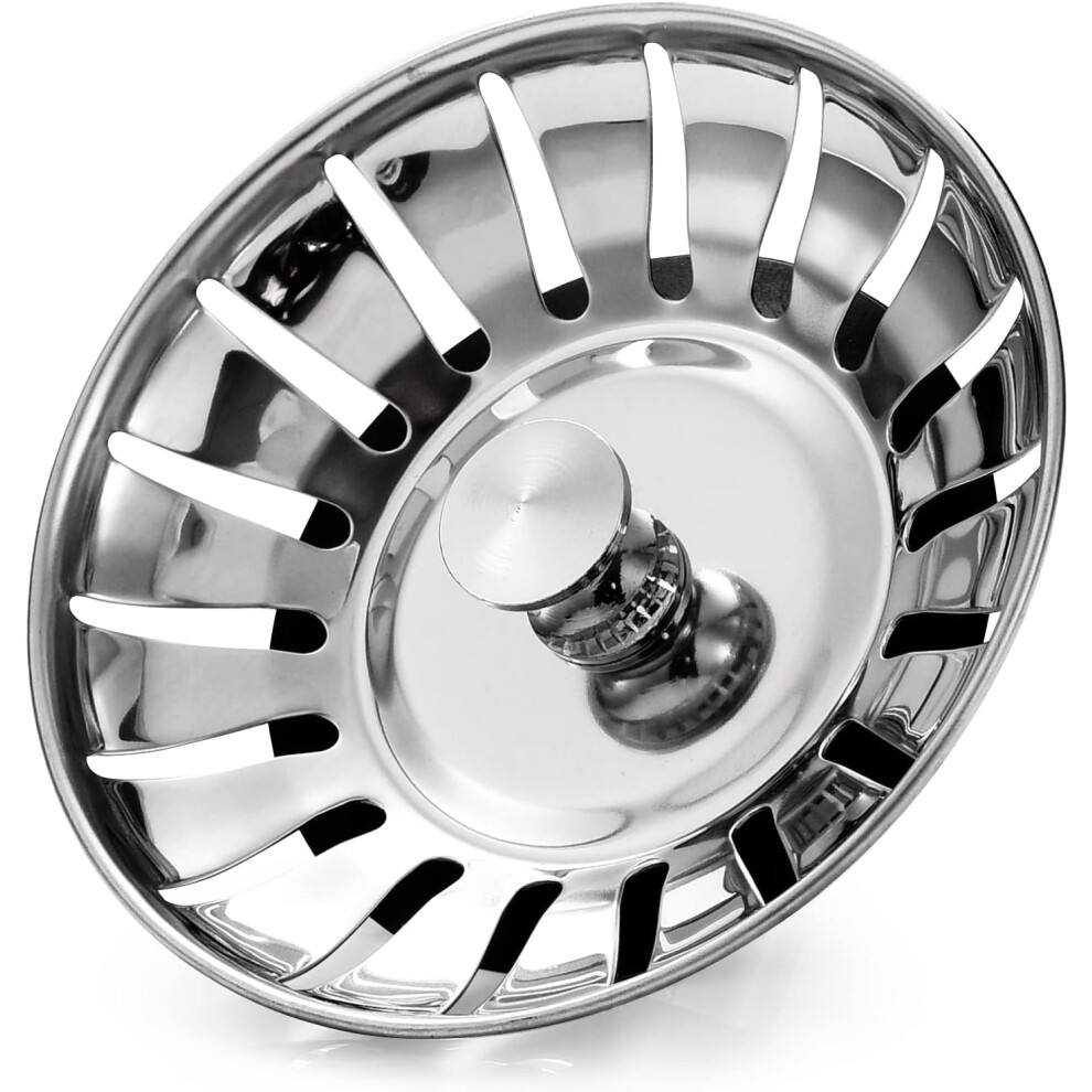Upgraded Kitchen Sink Plug Strainer Stainless Steel Replacement for Food/Hair Catcher Hole Diameter 78mm