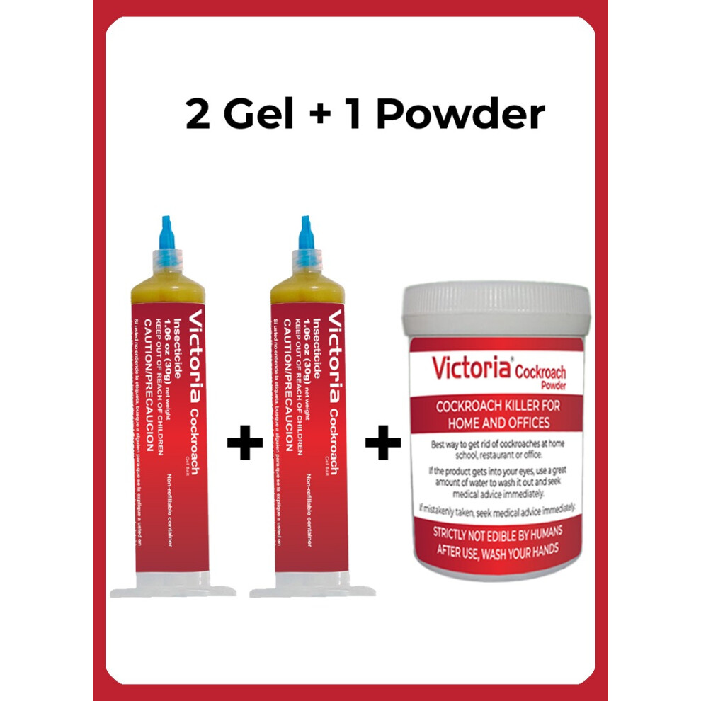 Victoria Cockroach Gel Bait Two Tubes Plus Victoria Insects Control Powder